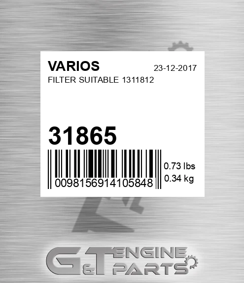 31865 Filter Suitable 1311812 for VARIOS