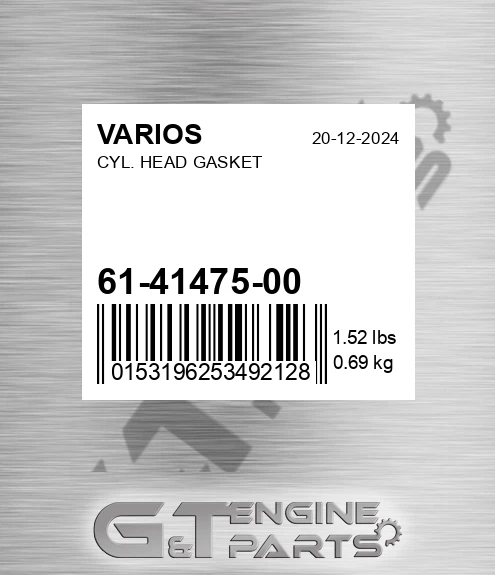 61-41475-00 Cyl. Head Gasket