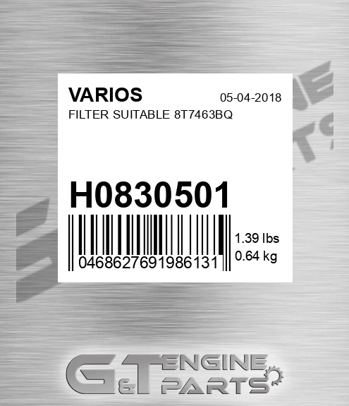 H0830501 Filter Suitable 8t7463bq