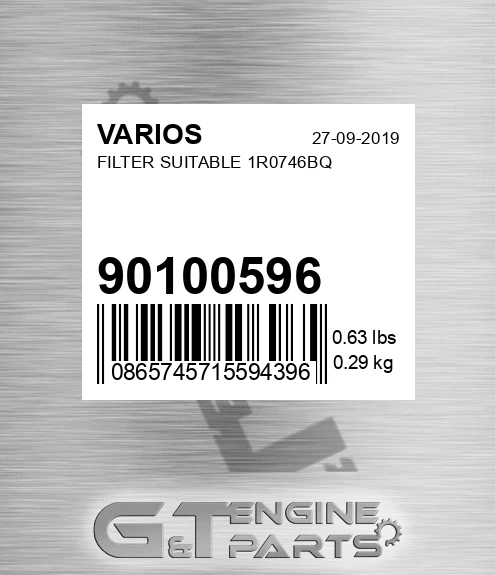 901.00596 Filter Suitable 1r0746bq for VARIOS