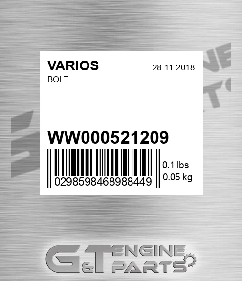 WW0005212.09 Bolt