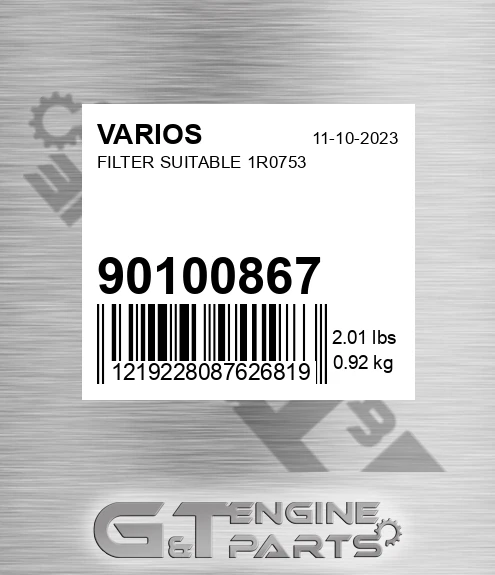 901.00867 Filter Suitable 1r0753 for VARIOS