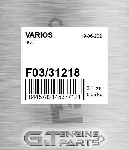 F03/31218 Bolt
