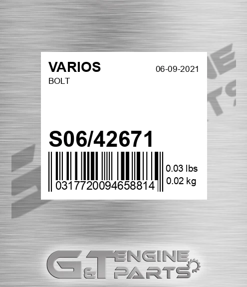 S06/42671 Bolt