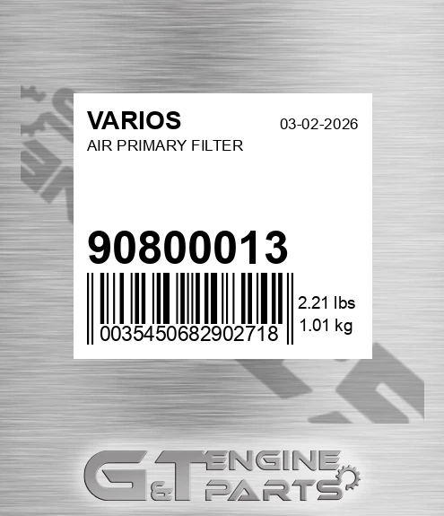 90800013 Air Primary Filter for VARIOS