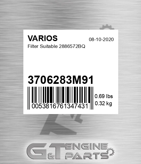 3706283M91 Filter Suitable 2886572bq