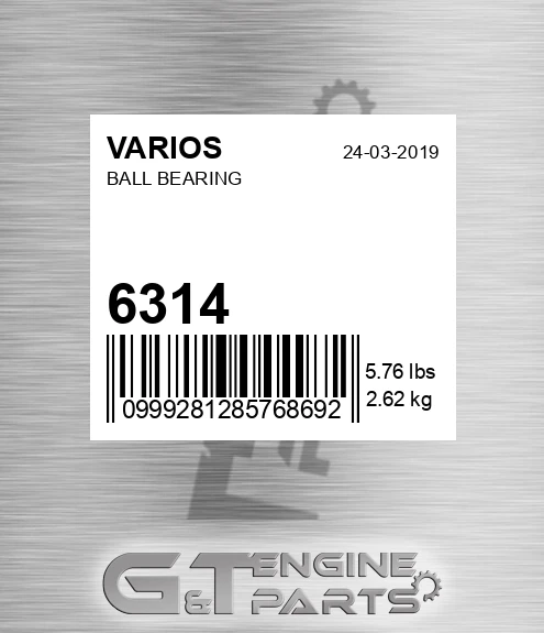 6314 Ball Bearing for VARIOS