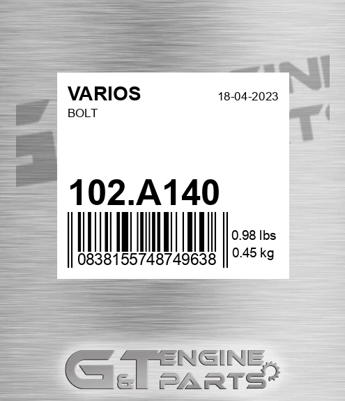 102.A140 Bolt for VARIOS