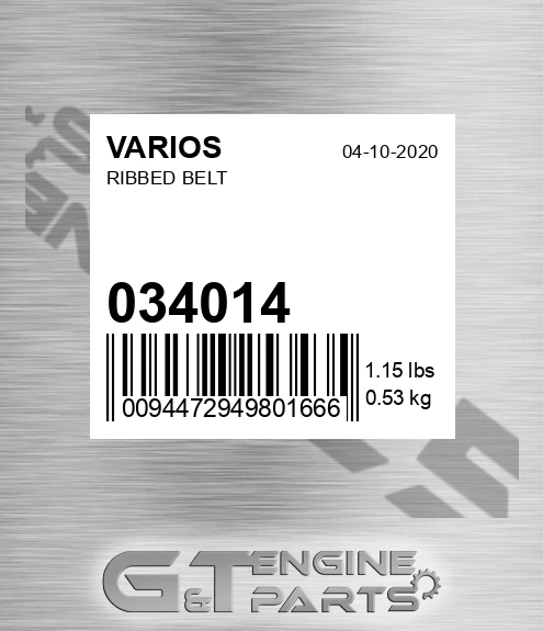 034.014 VARIOS Ribbed Belt