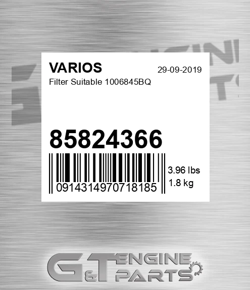 85824366 Filter Suitable 1006845bq