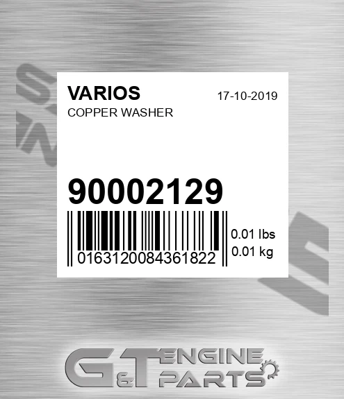 900.02129 Copper Washer for VARIOS
