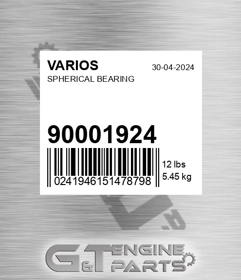 900.01924 Bearing Housing W. Lube Hole