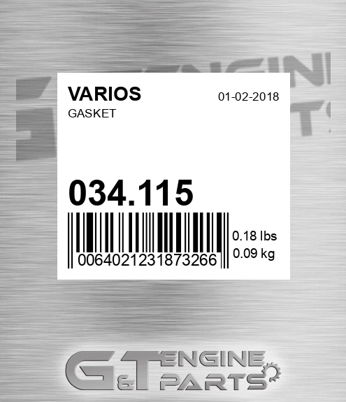 034.115 VARIOS Gasket