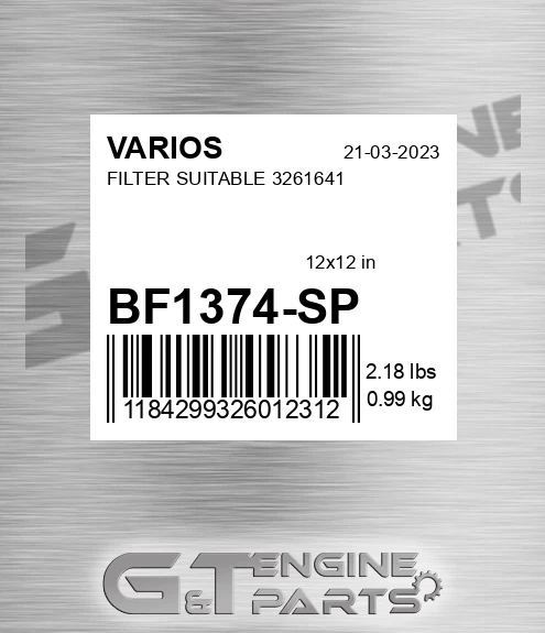 BF1374-SP Filter Suitable 3261641 for VARIOS