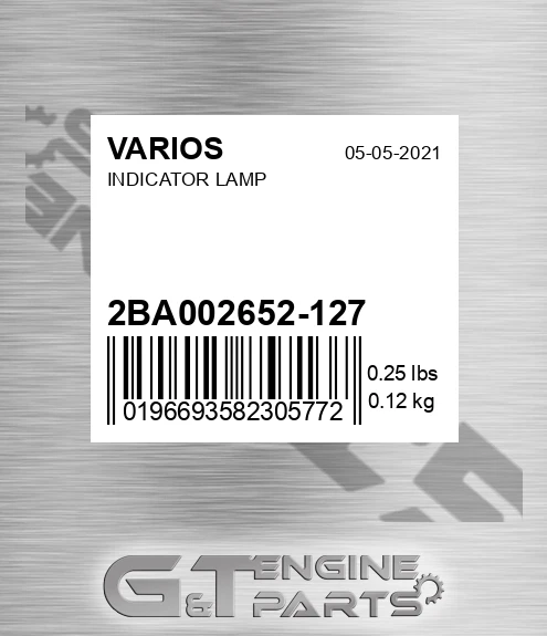 2BA 002 652-127 Indicator Lamp