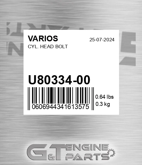 U80334-00 Cyl. Head Bolt