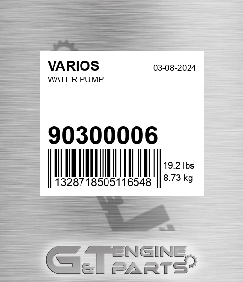 903.00006 Water Pump for VARIOS