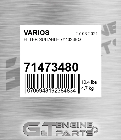 71473480 Filter Suitable 7y1323bq
