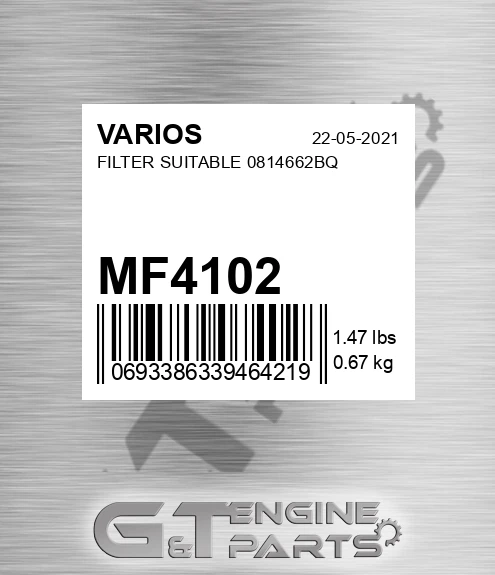 MF4102 VARIOS Filter Suitable 0814662bq