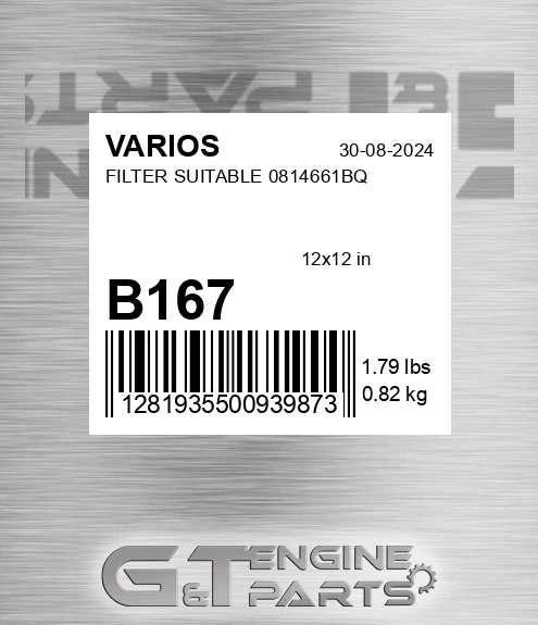 B167 Filter Suitable 0814661bq
