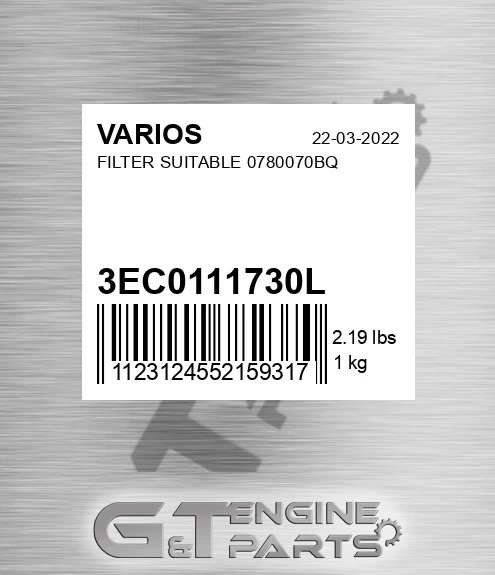 3EC0111730L Filter Suitable 0780070bq
