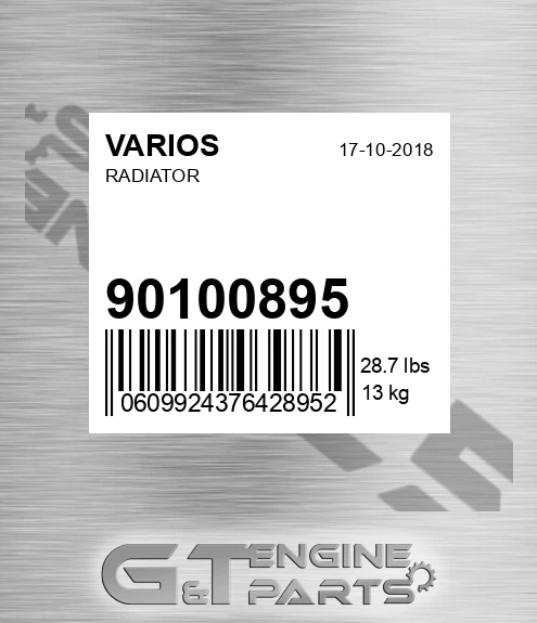 901.00895 Radiator for VARIOS