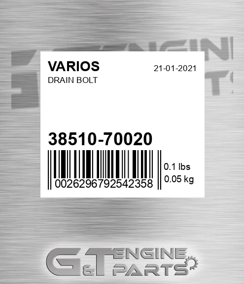 38510-70020 Drain Bolt