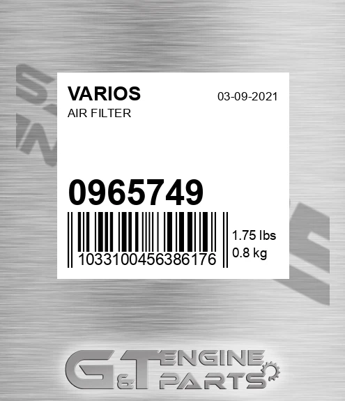096.5749 Air Filter for VARIOS