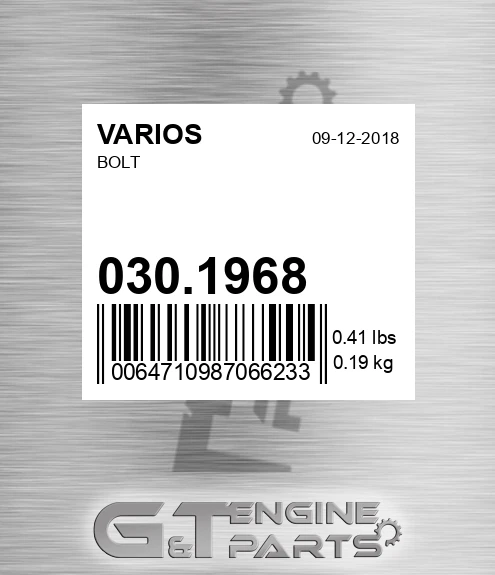 030.1968 Bolt