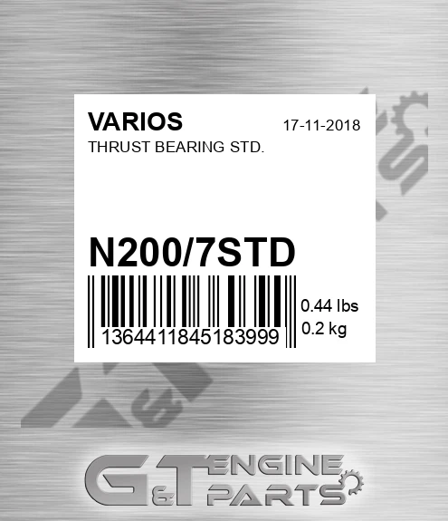 N200/7STD Thrust Bearing Std.