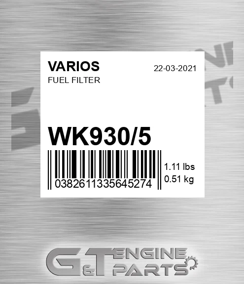 WK930/5 Fuel Filter for VARIOS