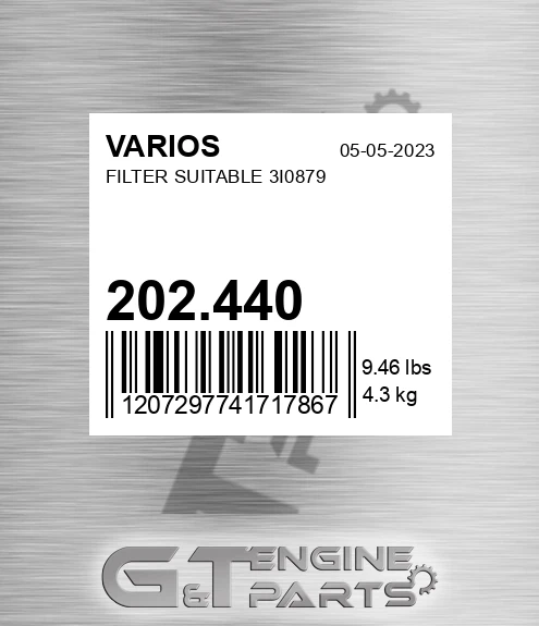 202.440 Filter Suitable 3i0879
