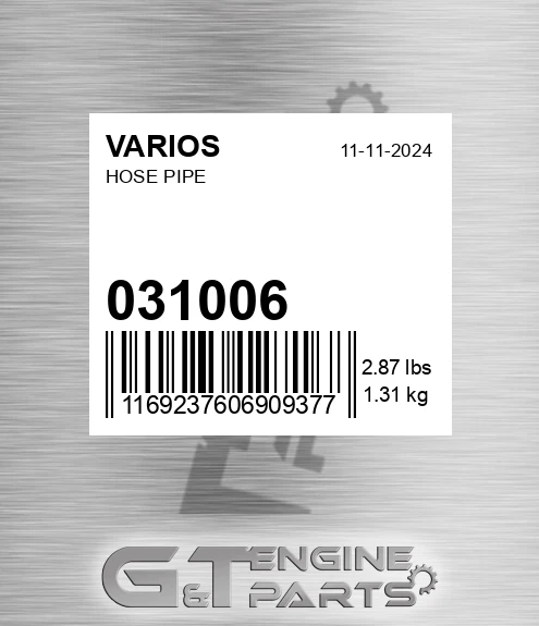 031.006 Hose Pipe for VARIOS