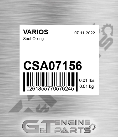 CSA07156 VARIOS Seal O-ring