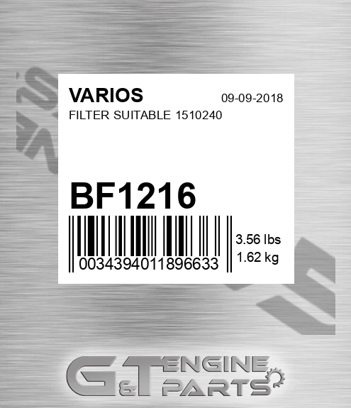 BF1216 Filter Suitable 1510240 for VARIOS