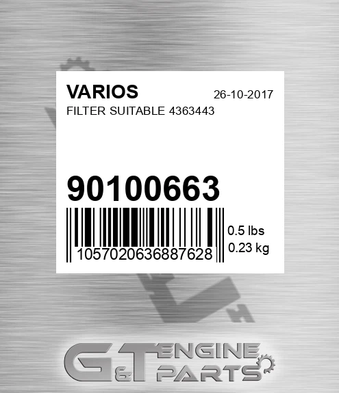 901.00663 Filter Suitable 4363443