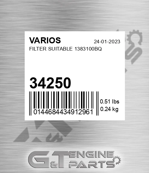 34250 Filter Suitable 1383100bq
