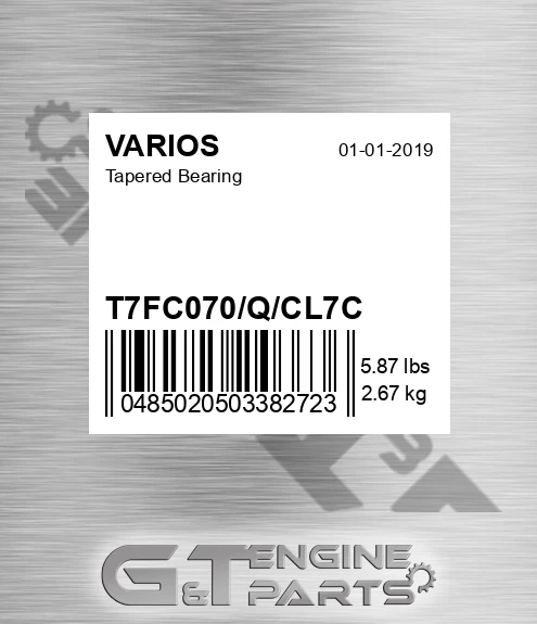 T7FC070/Q/CL7C Tapered Bearing for VARIOS