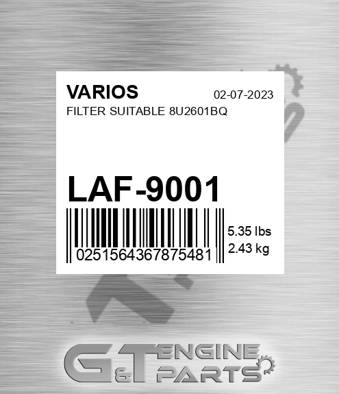 LAF-9001 Filter Suitable 8u2601bq