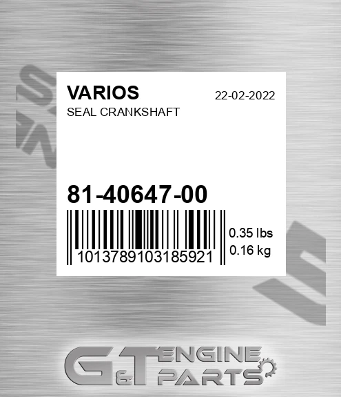81-40647-00 Seal Crankshaft