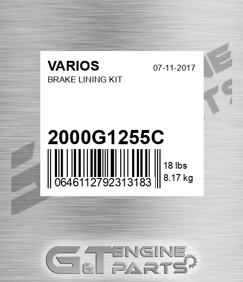 2000G1255C Brake Lining Kit