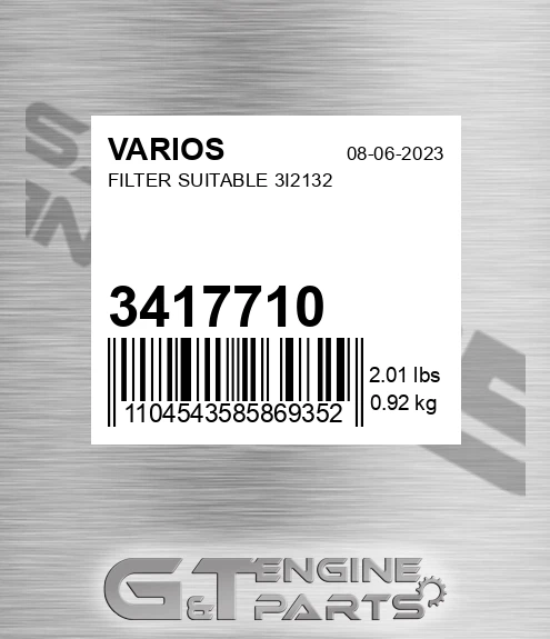 3417710 VARIOS Filter Suitable 3i2132
