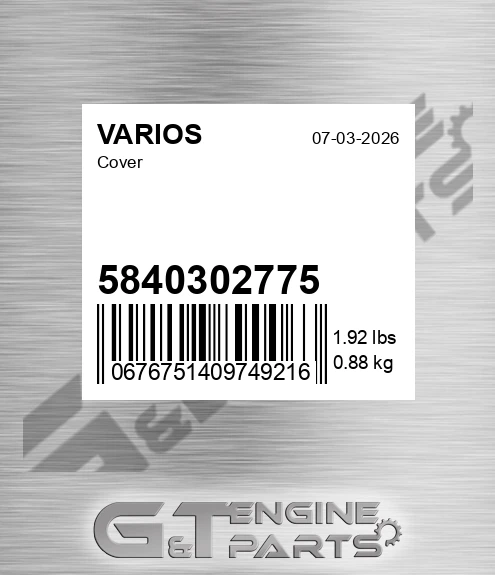 5840302775 Cover for VARIOS