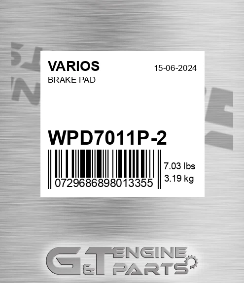 WPD7011P-2 Brake Pad