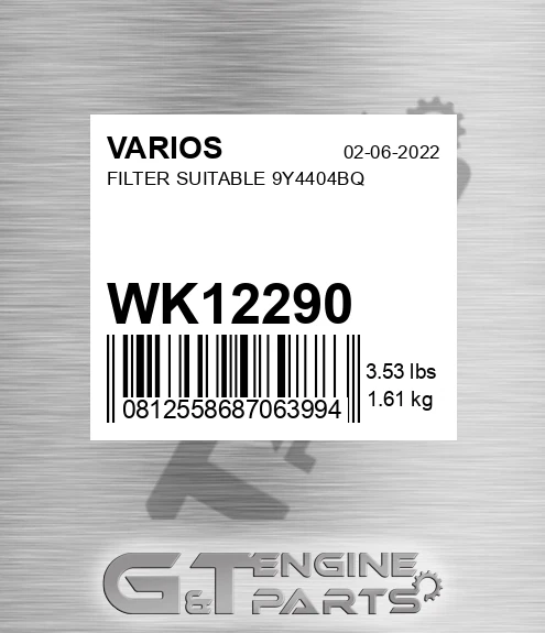 WK12290 Filter Suitable 9y4404bq