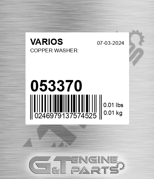 053.370 Copper Washer