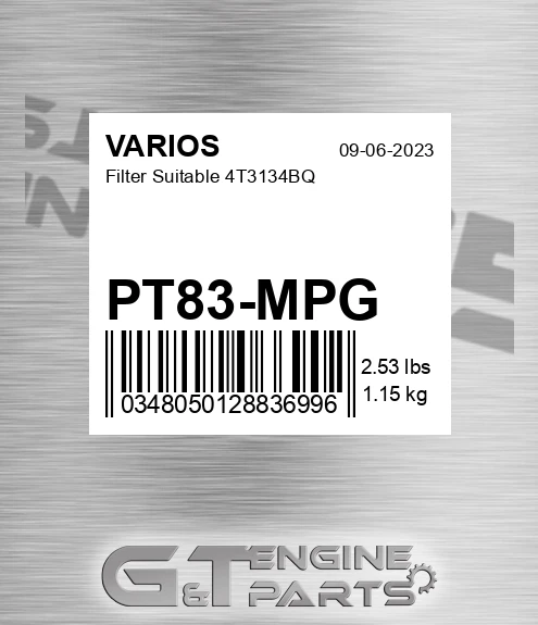 PT83-MPG Filter Suitable 4t3134bq