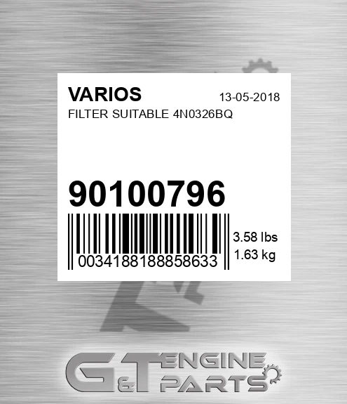 901.00796 Filter Suitable 4n0326bq for VARIOS