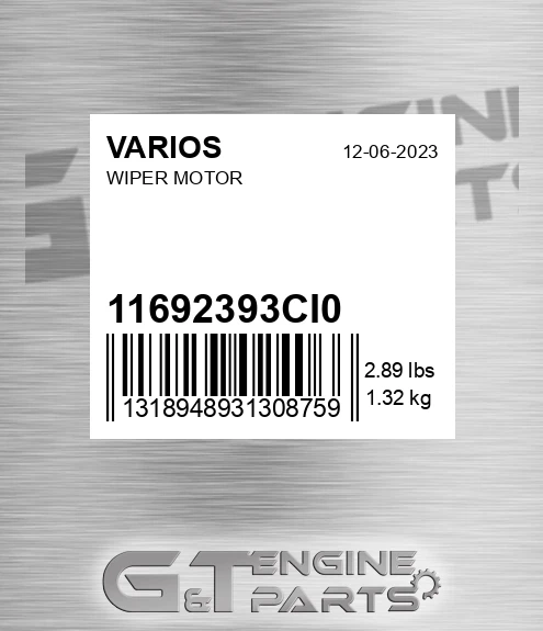 11692393CI0 VARIOS Wiper Motor