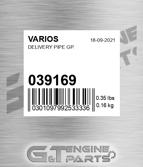 039.169 Delivery Pipe Gp. for VARIOS
